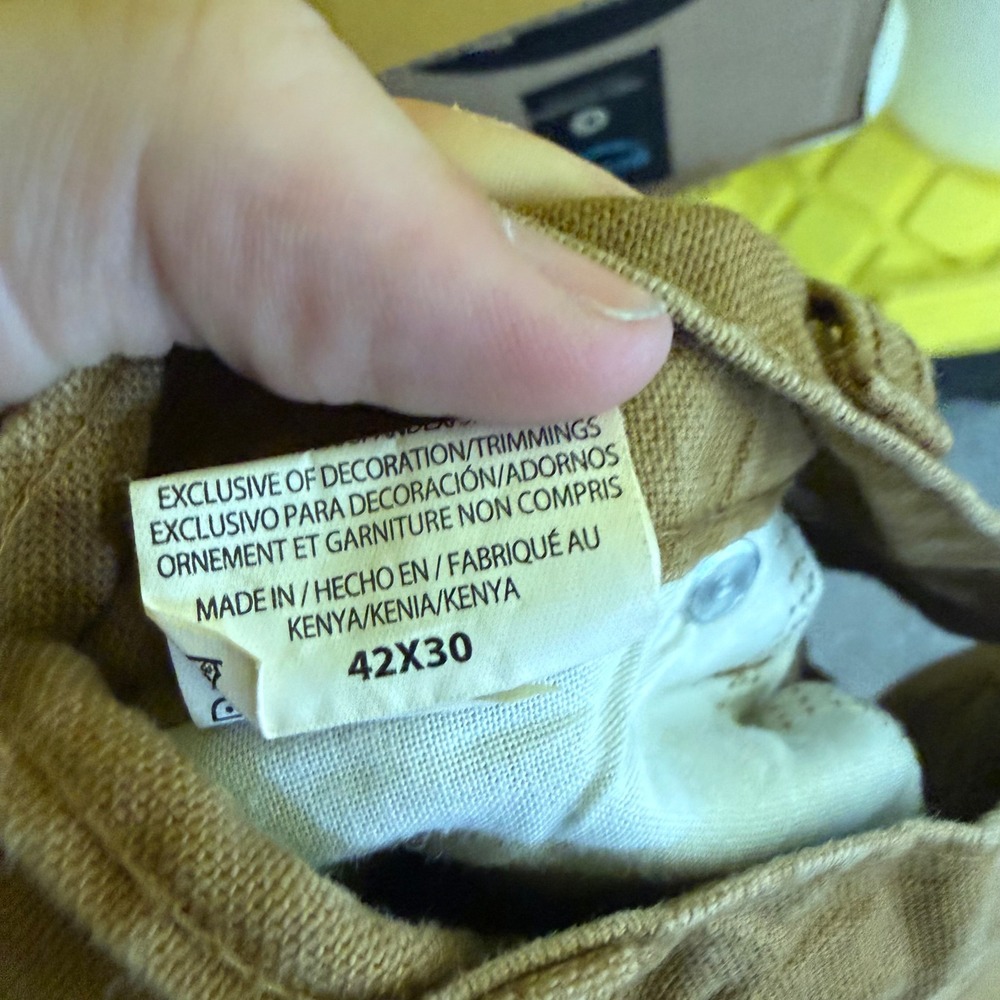 Dickies Mens Brown Carpenter Utility Work Pants 42x30‎ Duck Canvas Straight Leg - Picture 4 of 5
